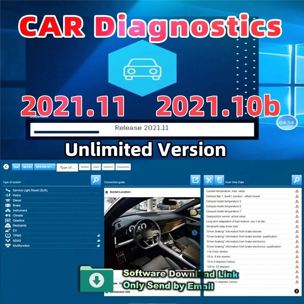 Software Hot Del-2021.10b-phi con keygen 150E Auto 2021.11 con codificaciones OBD2, herramientas de diagnóstico para automóviles, compatible con DS con Bluetooth