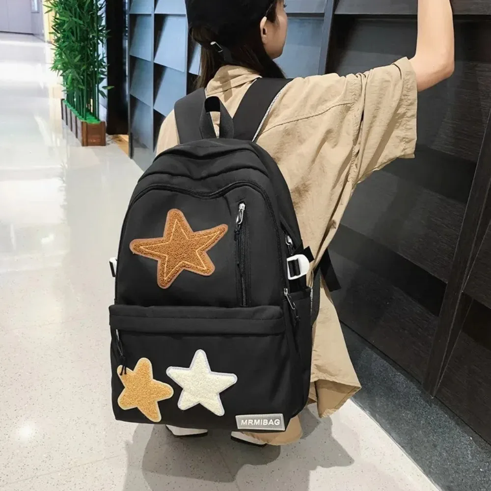 New Large-capacity Students Backpacks Waterproof Star Pattern Travel Backpack Wear Resistant School Bag Adults