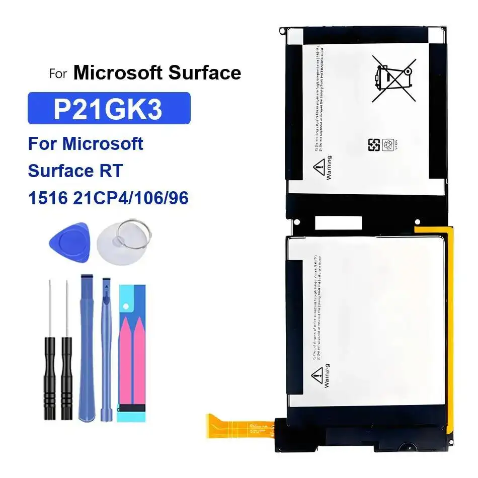 

P21GK3 для Microsoft Surface RT 1516 21CP4 106 96, долговечный аккумулятор для ноутбука, надежная мощность 4120 мАч
