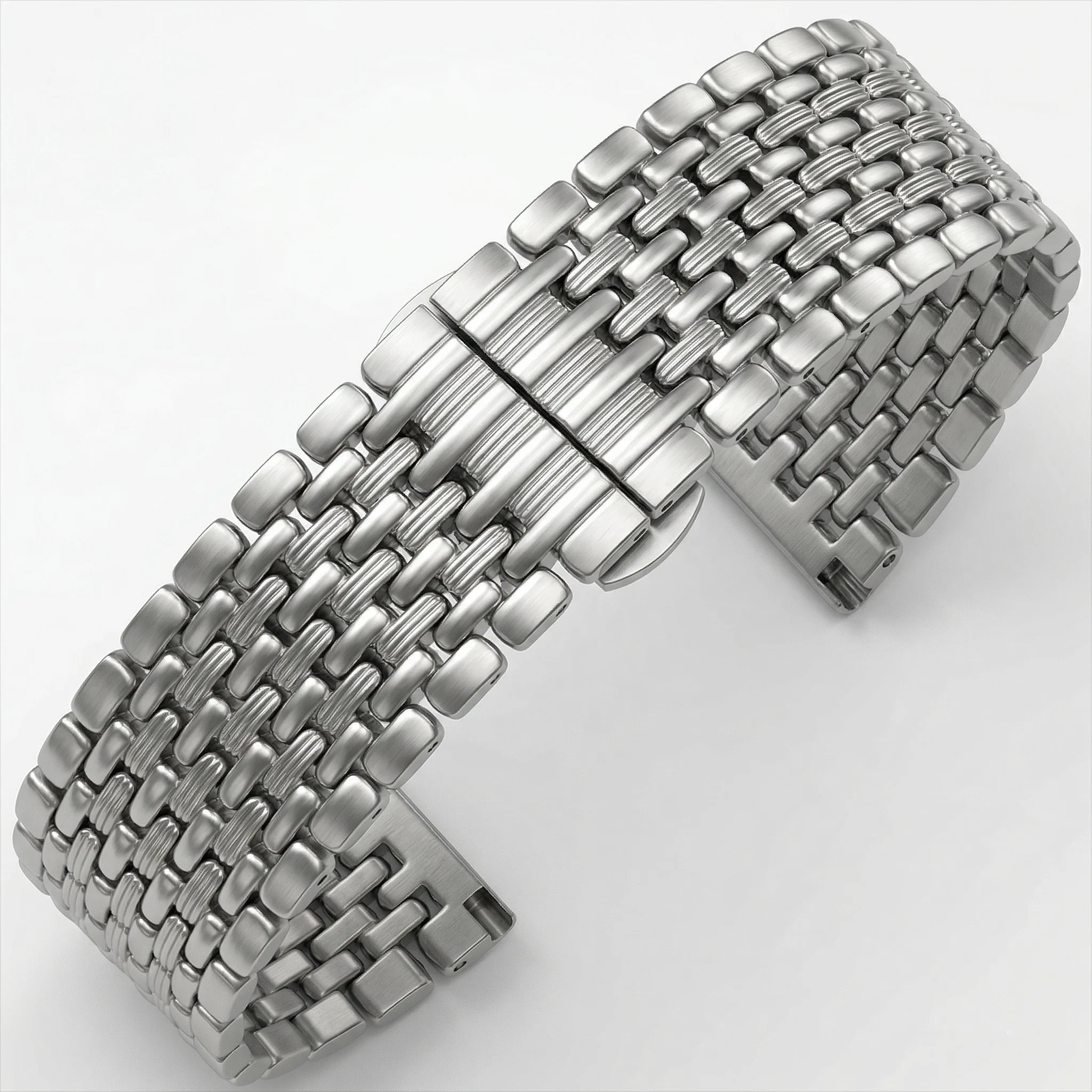 Stainless Steel Watch Band Bracelet Silver Polished Women Men Watchband 16mm 18mm 20mm 22mm Metal Wrist Strap Accessories