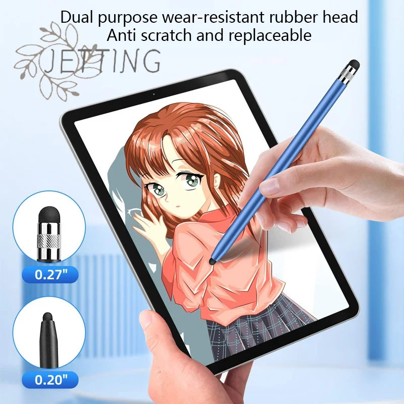 

Hot 14cm Universal Pencil Dual Silicon Head Touch Capacitive Screen Stylus Caneta Capacitiva Pen For pad Tablet Smartphone