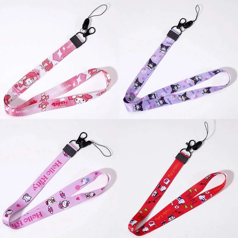 

Sanrio Hello Kitty Detachable Neck Cord Universal Adjustable Phone Lanyard for Mobile Key Lanyard Colorful Neck Strap Pendant