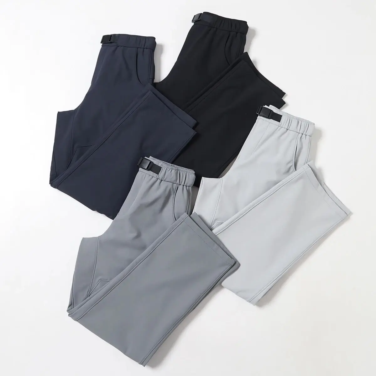 

Spring New Men's Outdoor Hiking Casual Pants Elastic Waist Waterproof Sports Leisure Trousers Straight Leg Nylon Spandex Blend