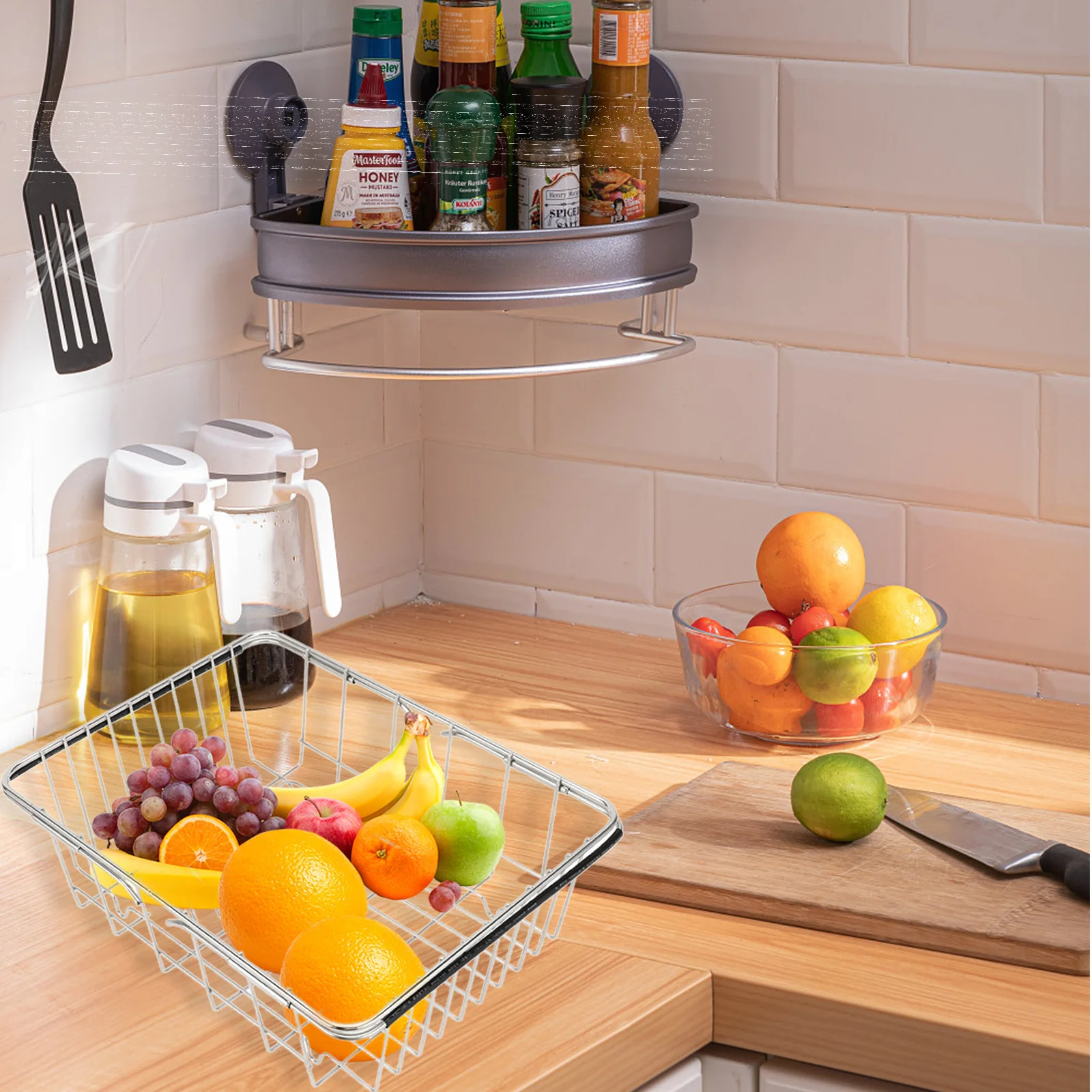 

Wear-Resistant Tableware Drainer Rack Stainless Steel Kitchen Sink Organizer for Cutlery Vegetables Fruits Dishes