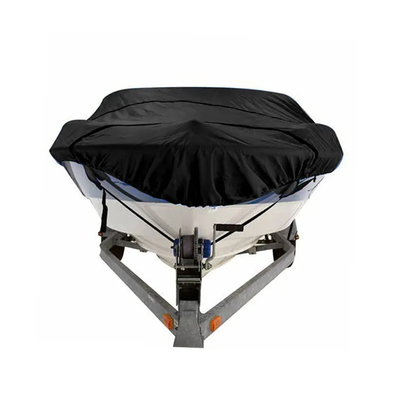 600D Heavy-Duty Oxford Fabric Waterproof Boat Cover Protection Fit For V-Hull Fishing Boats With Drawstring Bag DDP