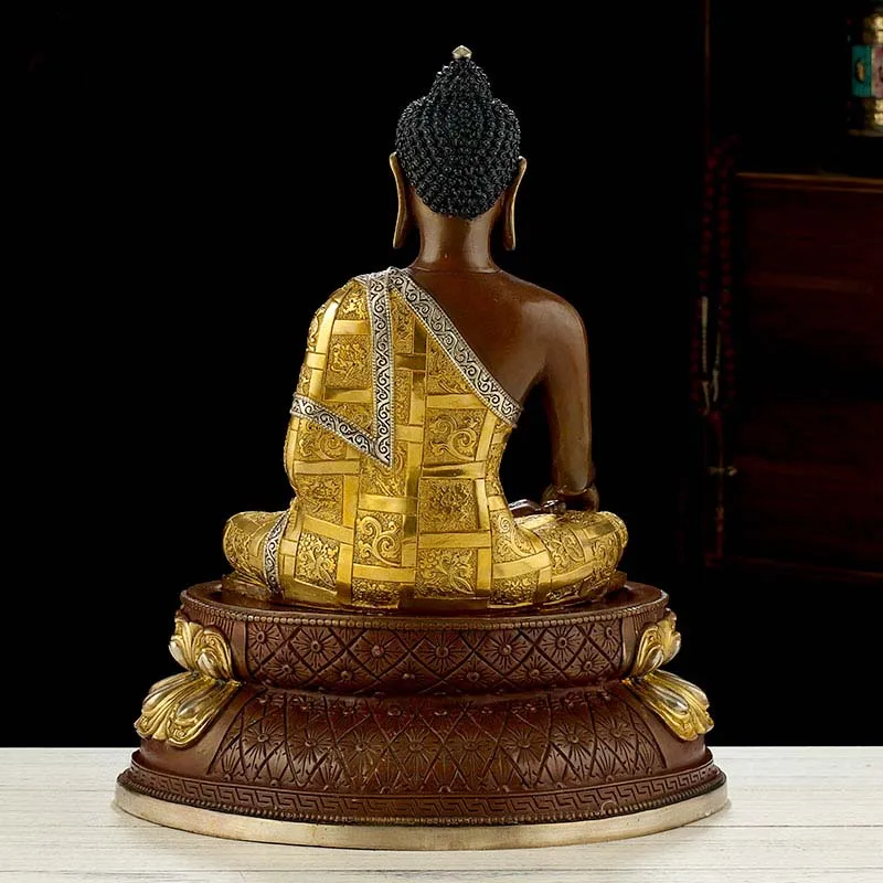 49CM Large High grade buddha statue Temple HOME altar worship Family protect God Buddhism Gilding Shakyamuni