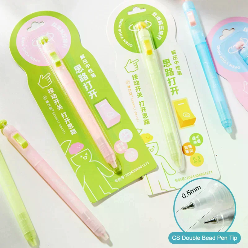 Relax Switch Pen For Exam Prep - Fidget Clicker Gel Pen 0.5mm Smooth Writing, Anti-Anxiety Study Tool For School Students Office