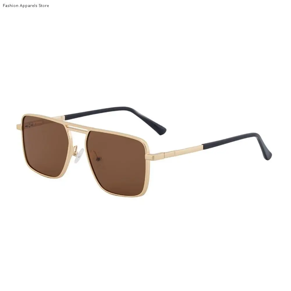 

UV Protection Big Frame Square Sunglasses Punk Lightweight Double Beam Sun Glasses UV400 Alloy Men Eyewear Unisex