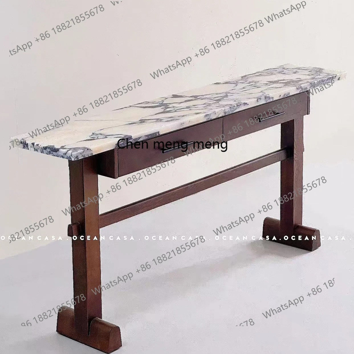 

Medieval style entrance entrance table corridor aisle decoration marble entrance plan Song-style aesthetics