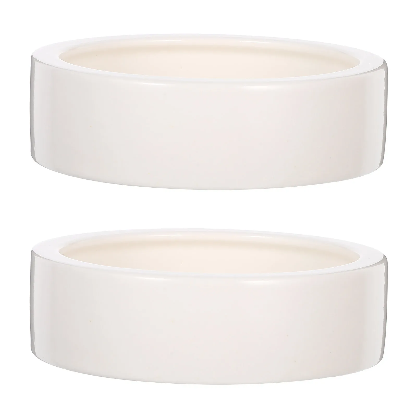 

2Pcs Reptile Feeding Basin Ceramic Lizard Feeder Dish Heavy Duty Non-Tip Over Safe Pet Bowl Space Saving for Small Reptile
