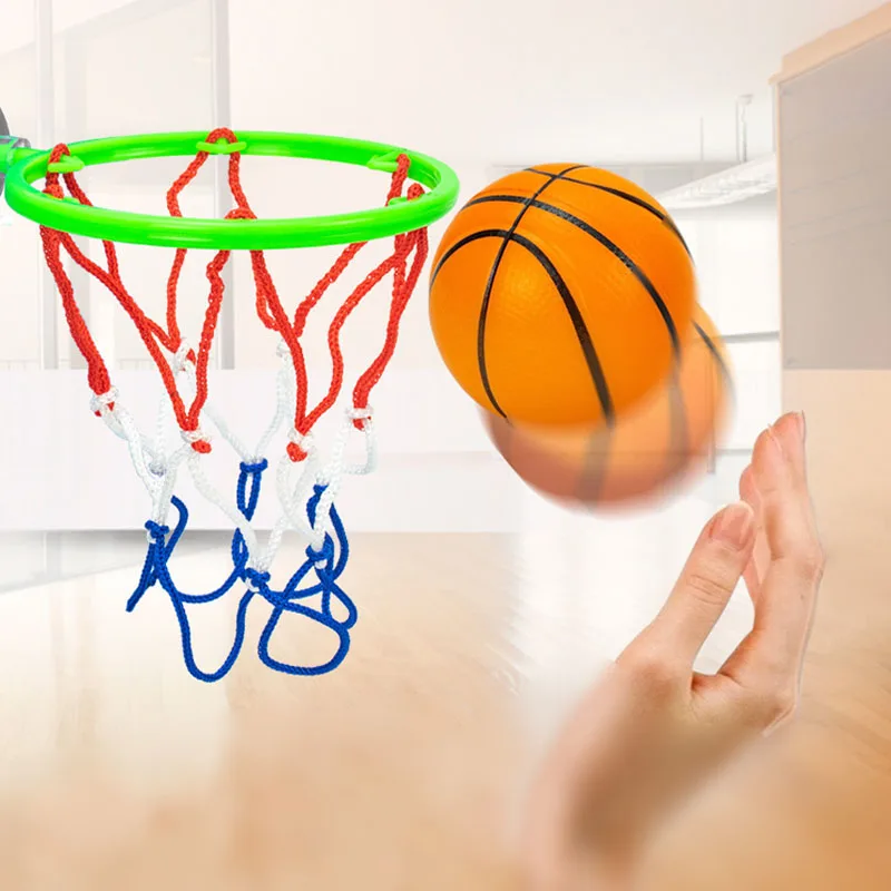 Mini folding basketball rack indoor small basketball rack wall mounted perforated children\'s home physical fitness shooting rack