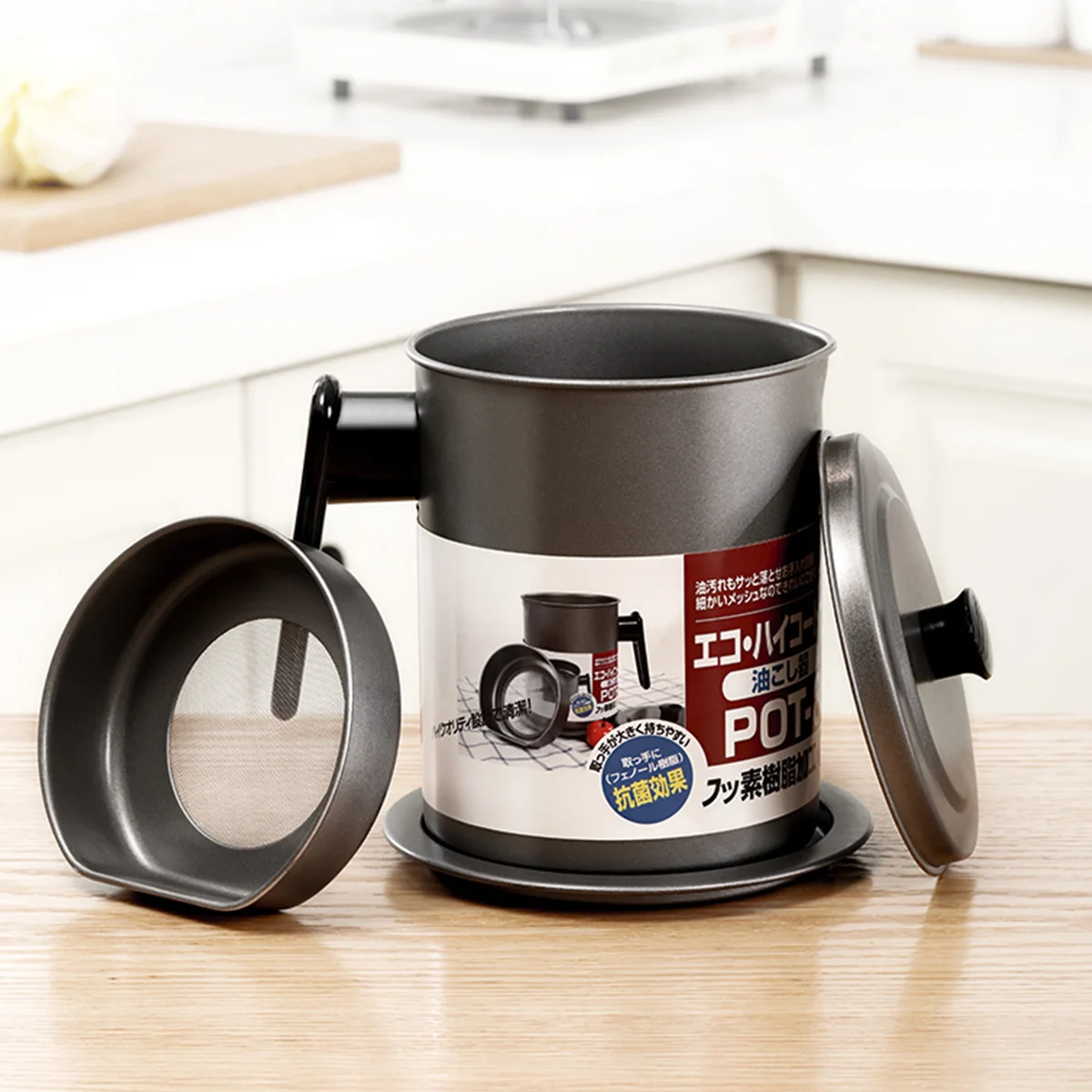 

Stainless Steel Oil Filter Pot Large Capacity Leakproof Kitchen Grease Container Oil Can Storage Eco-Friendly For Home