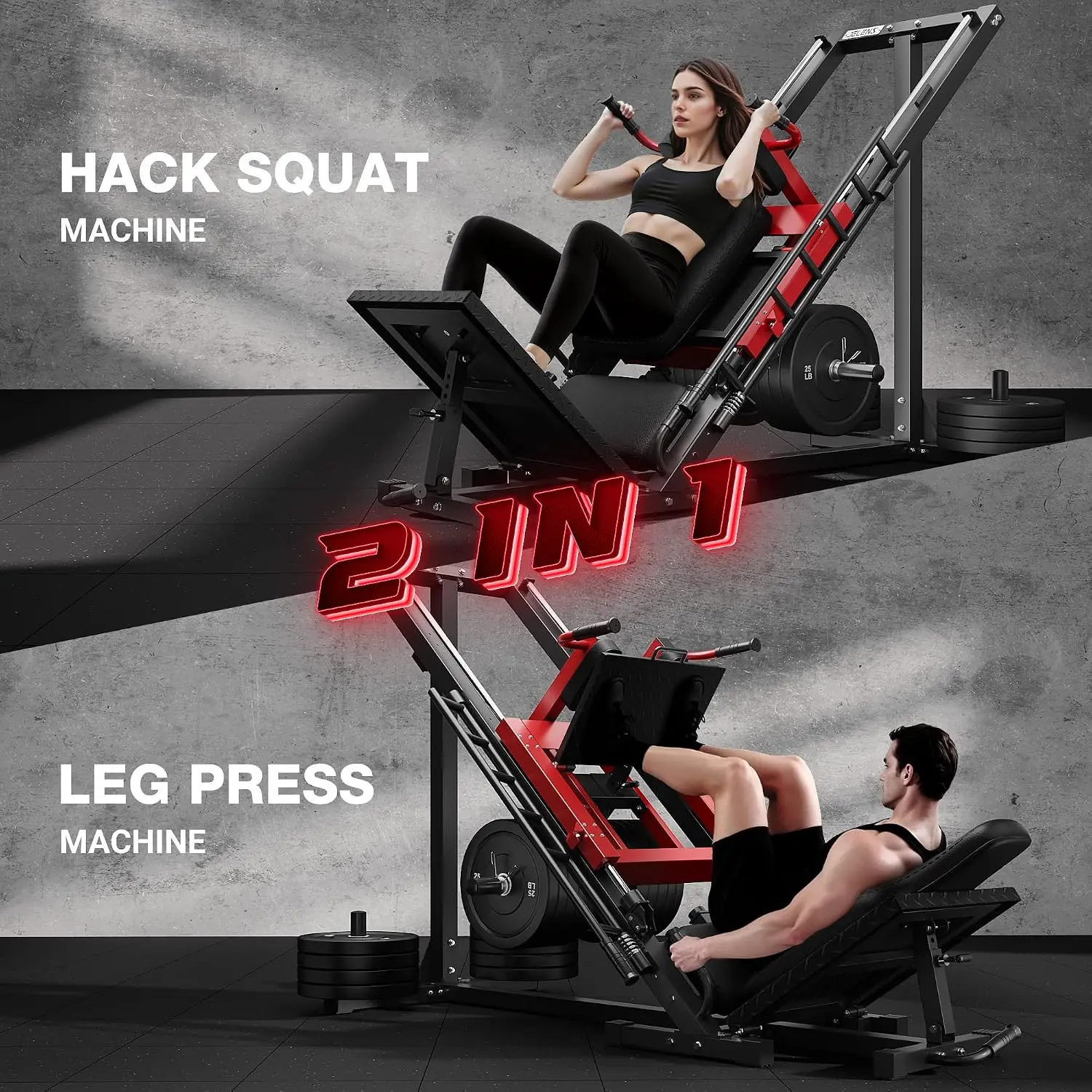 Leg Press Hack Squat Machine, Leg Machine for Home Gym with Linear Bearing, L11 Professional Adjustable Leg, Customized
