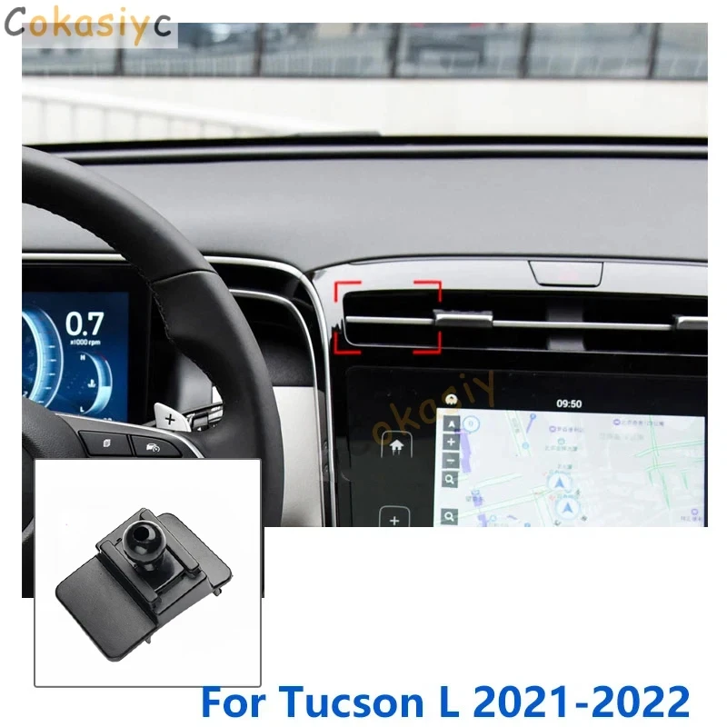 17mm Special Mounts For Hyundai Tucson NX4 Car Phone Holder Fixed Bracket GPS Supporting Air Outlet Base Accessories 2015-2022