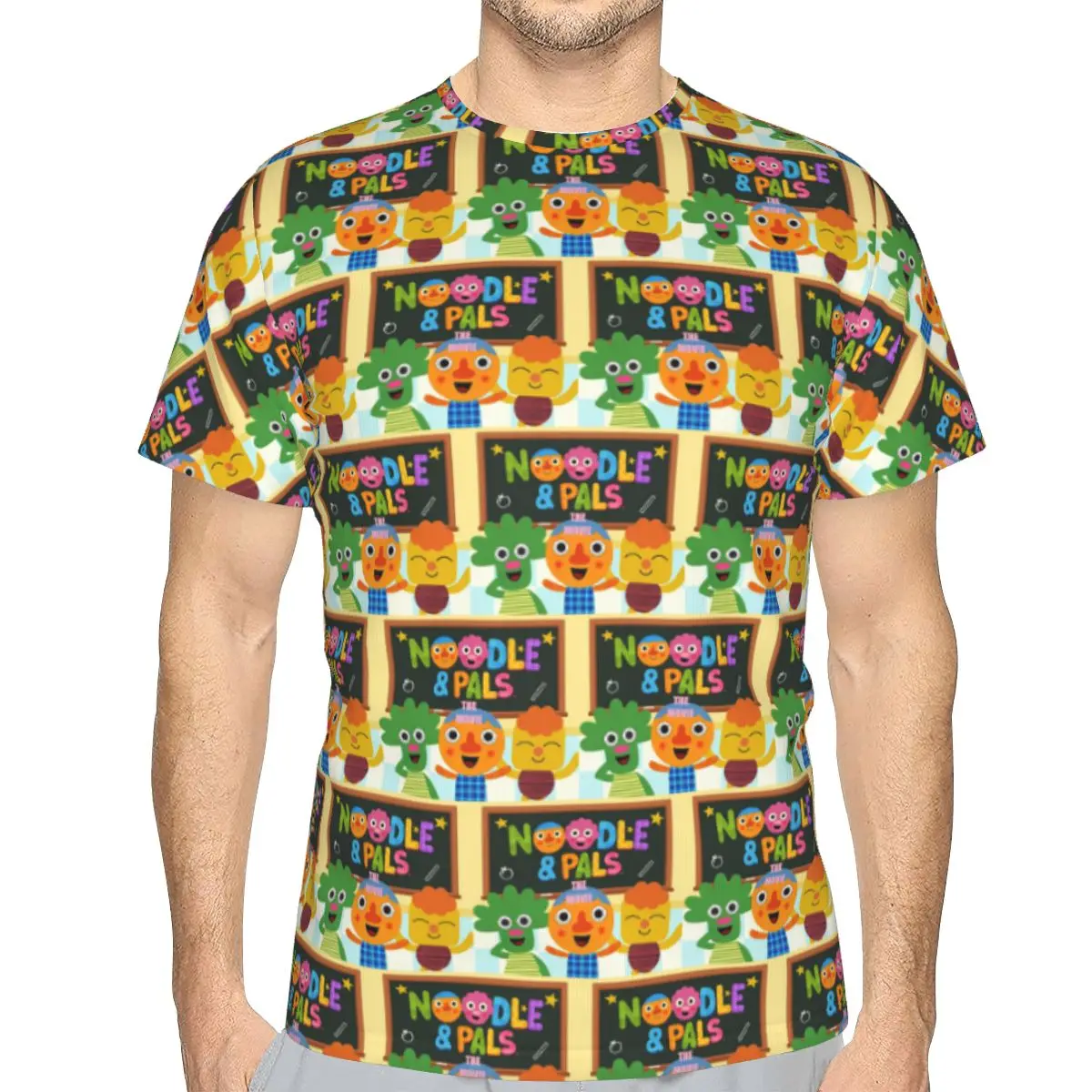 Noodle And Pals Micro Super Simple Cool 100% Cotton T-Shirt Men'sFunny T Shirts Men Round Neck Short Sleeve