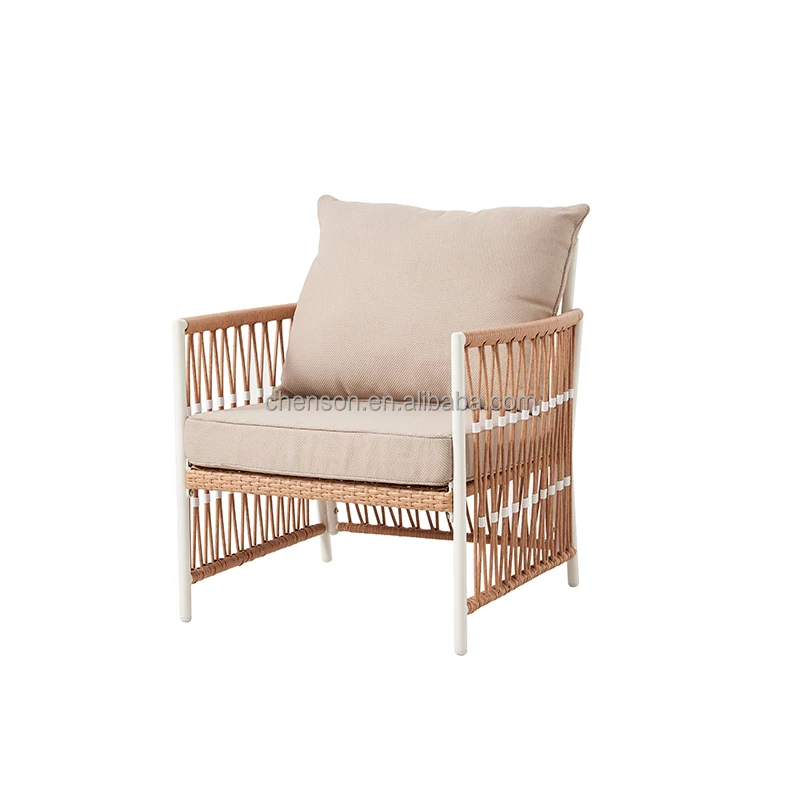 Garden Sofas Outdoor Furniture Polyethylene Wicker Single Sofa PE Rattan Low Price  Heavy Sofa Set Leisure Home Furniture