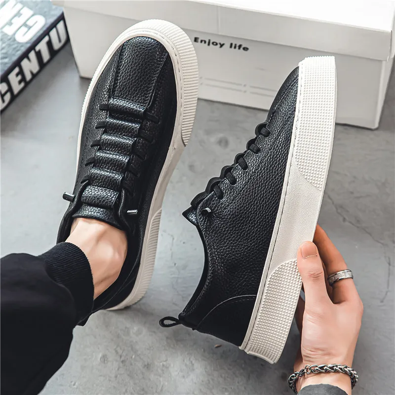 Spring New Men Shoes Fashion Lace-up Men Sneakers Designer Leather Casual Shoes comfortable Outdoor Men Running Shoes tenis 2024