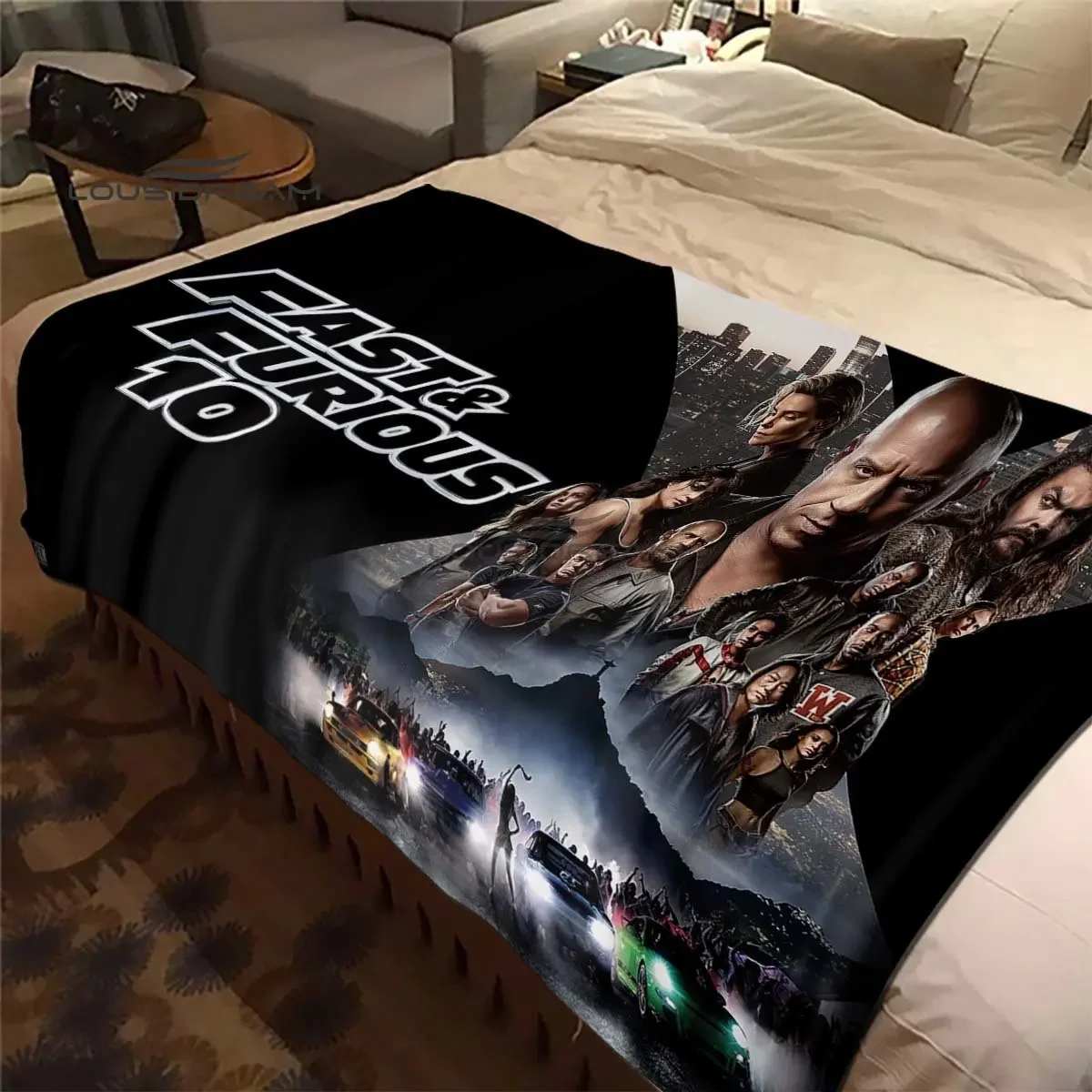 Movie Fast & Furious Flannel Blanket Racing Car Home Decoration Fluffy blanket  Bedroom Bed Sofa Travel Camping thermal blanke