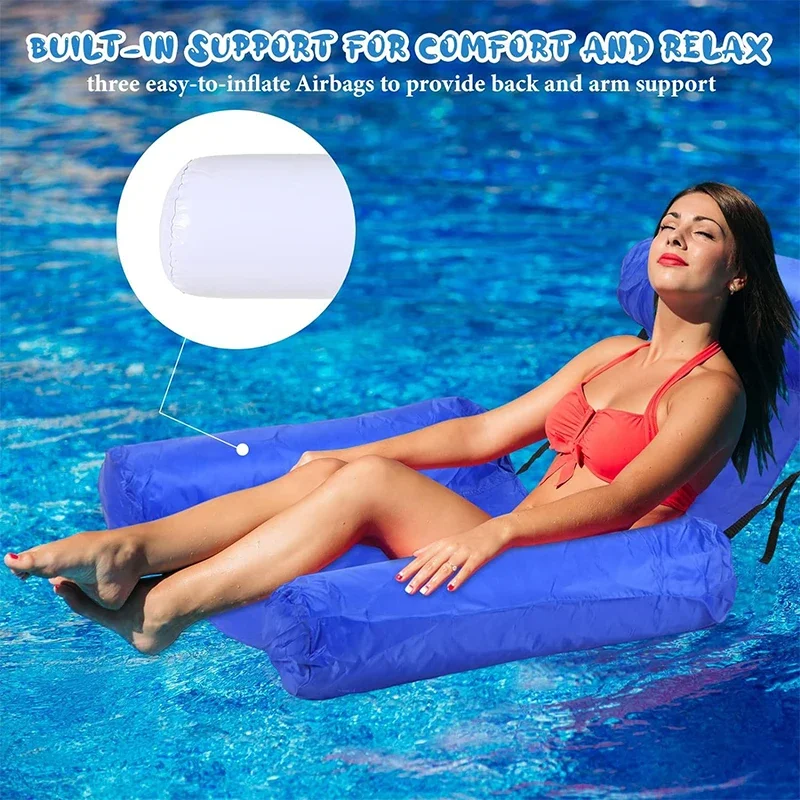 1PC Inflatable Floating Hammock Aquatic Pool Inflatable Mat Lounger Sofa Water Sports Toys Pool Toys for Summer Pool Accessories