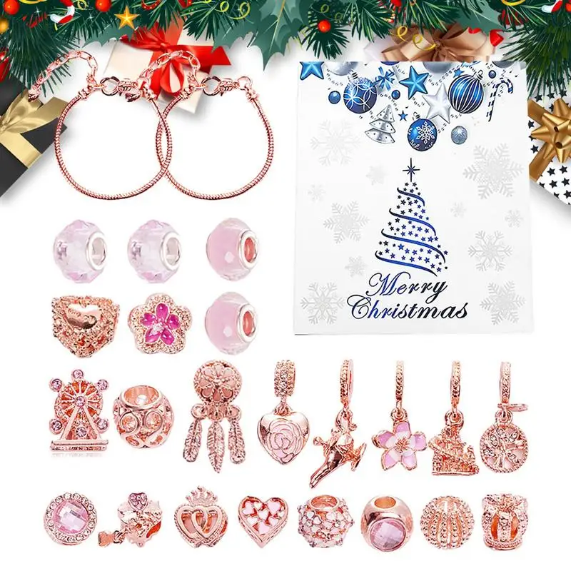 Christmas Advent Calendar Jewelry Set Necklaces Bracelets Earrings 24 Days Christmas Countdown Calendar Gift Box for Women Girls