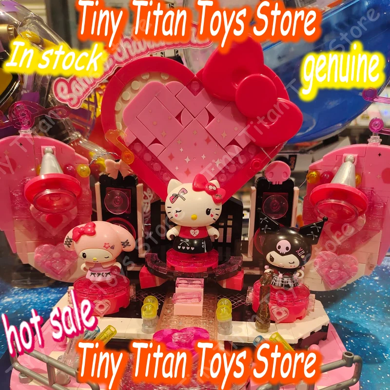 

Набор для сборки сцены из строительных блоков Areax Sanrio Hello Kitty, развивающая игрушка, набор для дня рождения Kuromi My Melody, популярный подарок для девочек