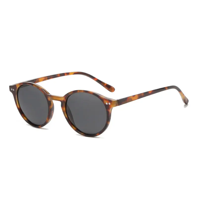 Retro runde polarisierte Sonnenbrille Männer Frauen klassische Leoparden rahmen Sonnenbrille Mode schwarz fahren männliche weibliche Brille uv400
