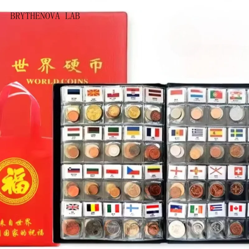 1 Set 60/120 Countries and Regions Coins Antique Distressed History World Exquisite Coins Brochure World Collections Gift