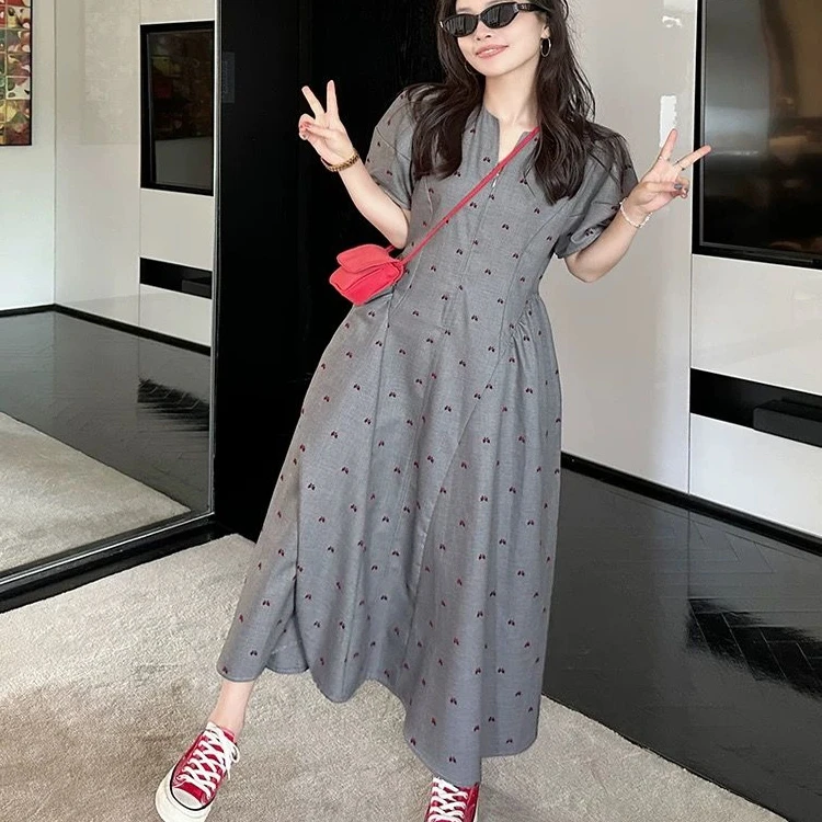 

plus Size 300 Pou ey Suit Dr Women Spring Summer Korean Loose Faionable Outerwear Long Dr for plus Size Women