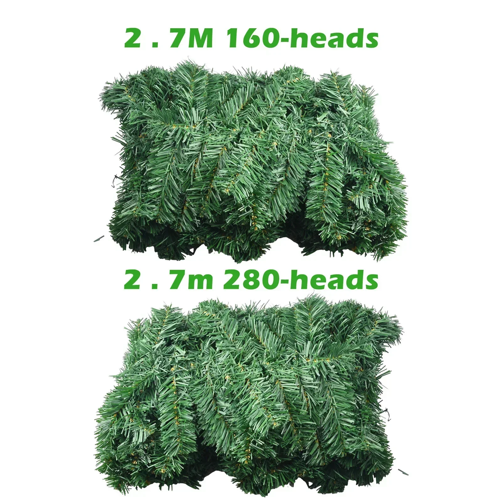 270cm Artificial Fir Wreath Christmas Artificial Green-Garland Wreath Xmas Home Party Christmas Decoration Pine Tree Rattan