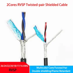 RVSP 2Core Twisted Pair Shielded Cable 26 24 22 20 18 17 16AWG RS485 Signal Control Wire Audio Cable Monitor the Power Cord