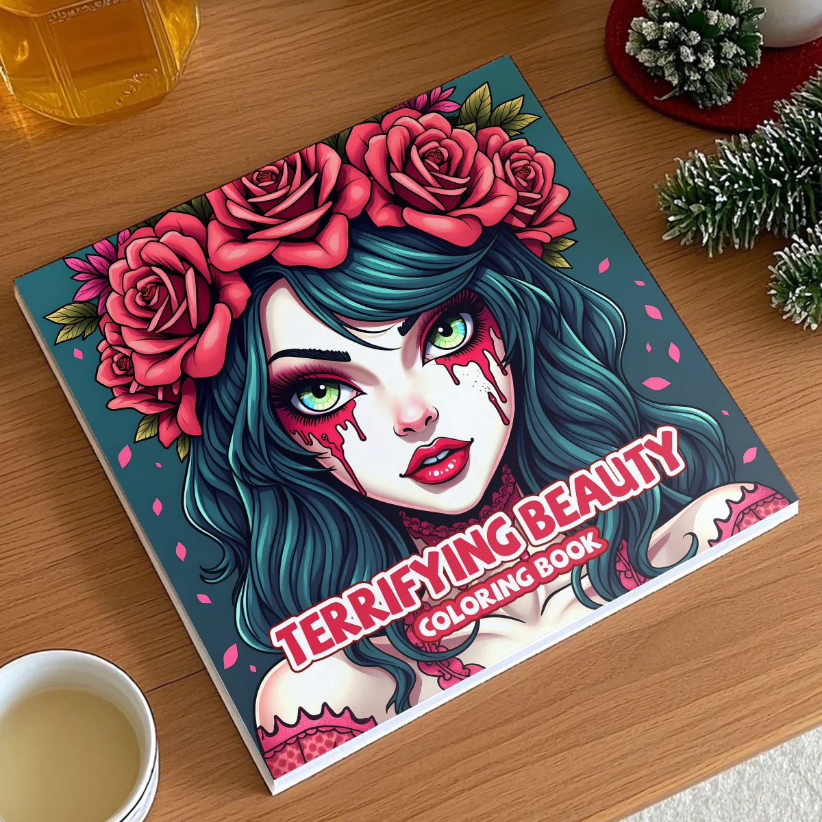 كتاب تلوين الجمال المرعب للبالغين يتميز بأنماط جريئة وسهلة رسم يدوي كتب ترفيهية ذاتية الصنع