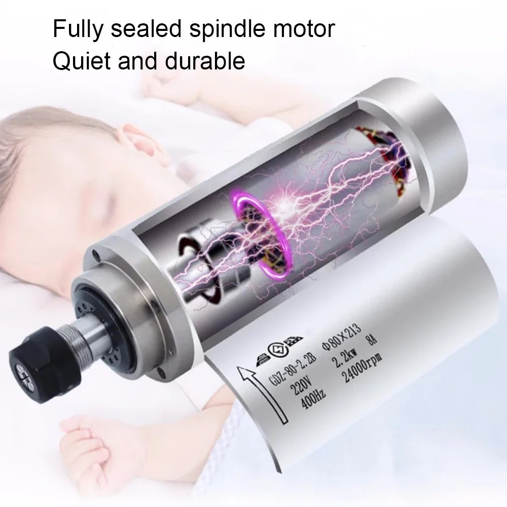 220V 380V 110V Water Cooled Spindle Motor 800W 1.5KW 2.2KW High Speed CNC Spindle Motor for CNC Router Engraving Carved Wood