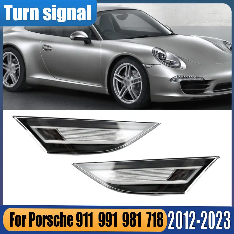 

Для Porsche 911 991 981 718 2012-2023 Автомобильный передний боковой угловой светильник, светодиодный поворотный боковой габаритный фонарь, парковочный фонарь 99163125505 99163125605