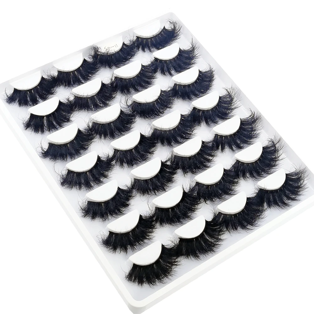 HBZGTLAD 14 Paar Wimpern 25mm Kunstnerz-Wimpern Langanhaltende Flauschige Nerzwimpern Dramatische Volumen-Wimpernverlängerung Dick Lang – Detail 30
