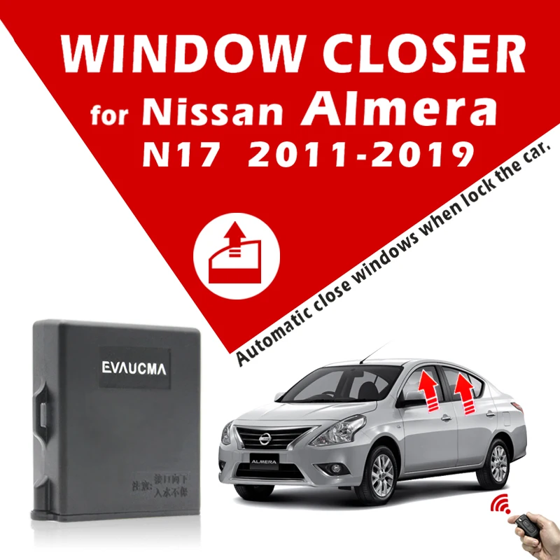 Car Power Window Closer System For Nissan Almera 2011-2019 Car Auto Smart Window Close For Almera N17 Car Alarm Accessories