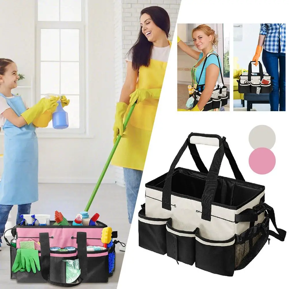 Household Cleaning Tools Storage Bag Multifunctional Tool Cloth Large Bag Capacity Wear-resistant Storage Oxford Bag Waterp X3t7