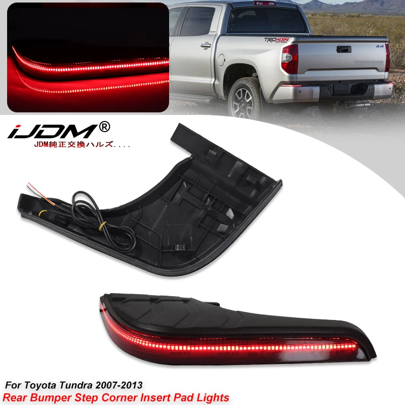2PCS Car Rear Bumper Step Corner Insert Pad Lights For Toyota Tundra 2007-2013 Tail/Brake Rear Fog Lamps and Turn Signal Light