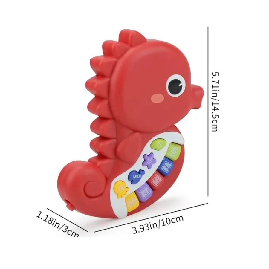 Baby Music Seahorse Toys.Toddler Electronic Learning Sensory Toy, Musical Piano Keyboard Lights Sounds.Infant Birthday Gift