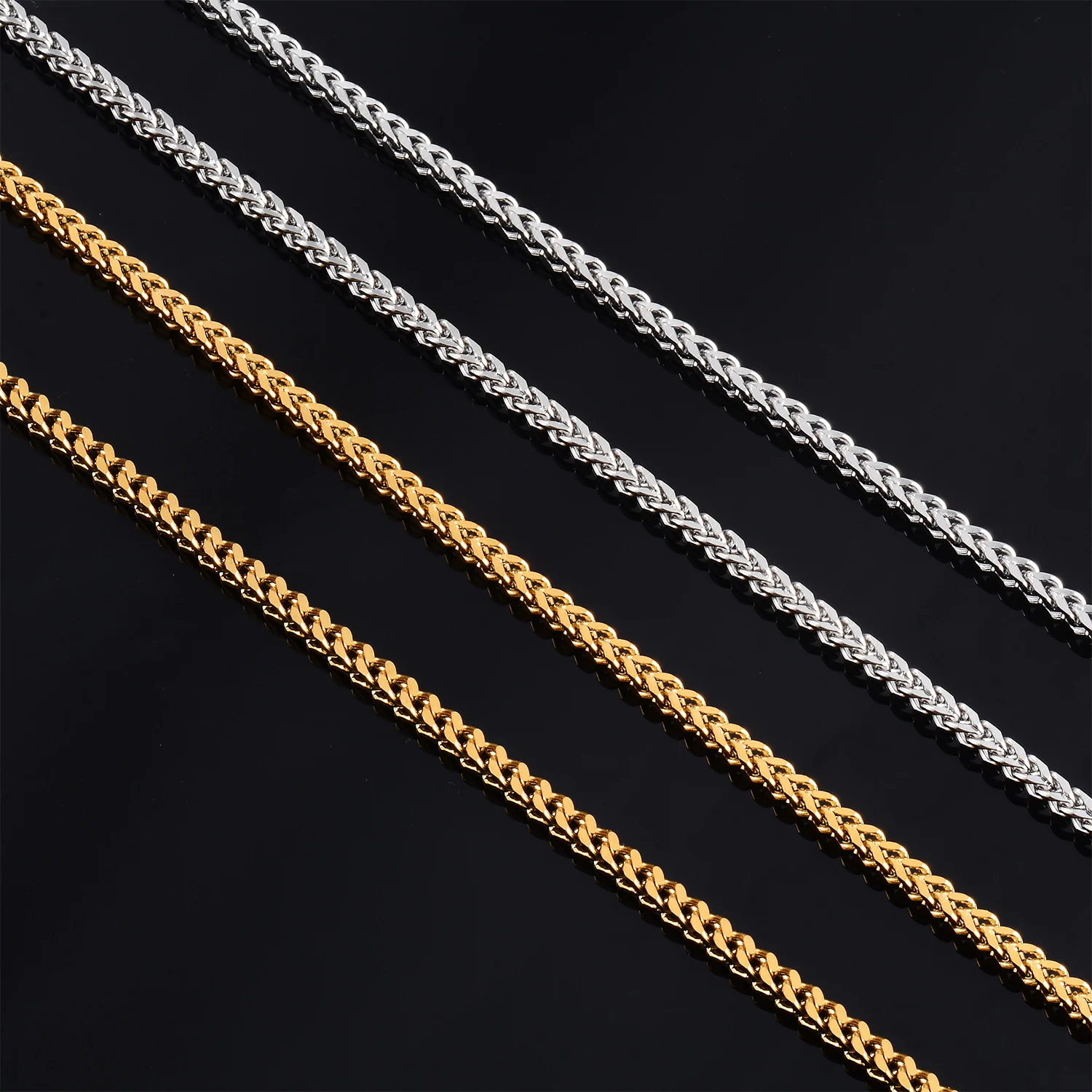 Hip-Hop Edelstahlkette Coole Miami Cuban Link Basic Punk Halsketten Accessoires für Männer und Frauen – Detail 4