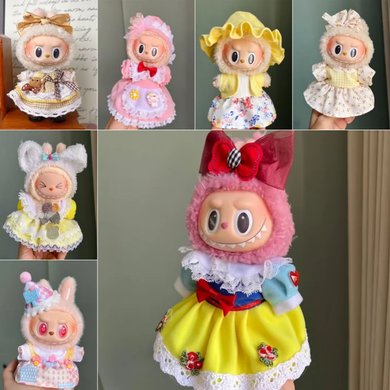 

17cm Mini Plush Doll'S Sweet Clothes Outfit Accessories No Doll for Labubu DIY Clothes Accessorie