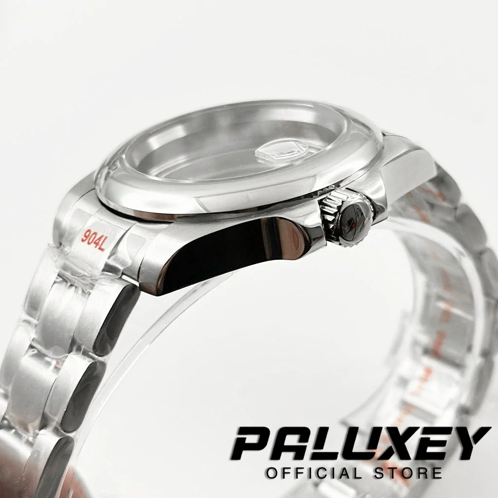 40mm Waterproof Smooth Bezel Sapphire Crystal Brushed Watch Case Oyster Strap Fit NH34 NH35 NH36 NH38 ETA 2824 PT5000 Movement