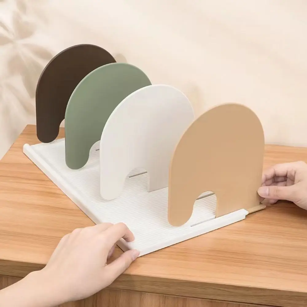 

Non-Skid Adjustable Bookends Detachable Smooth Edge Plastic Desktop Bookshelf Space-saving Sturdy Book Storage Rack Office