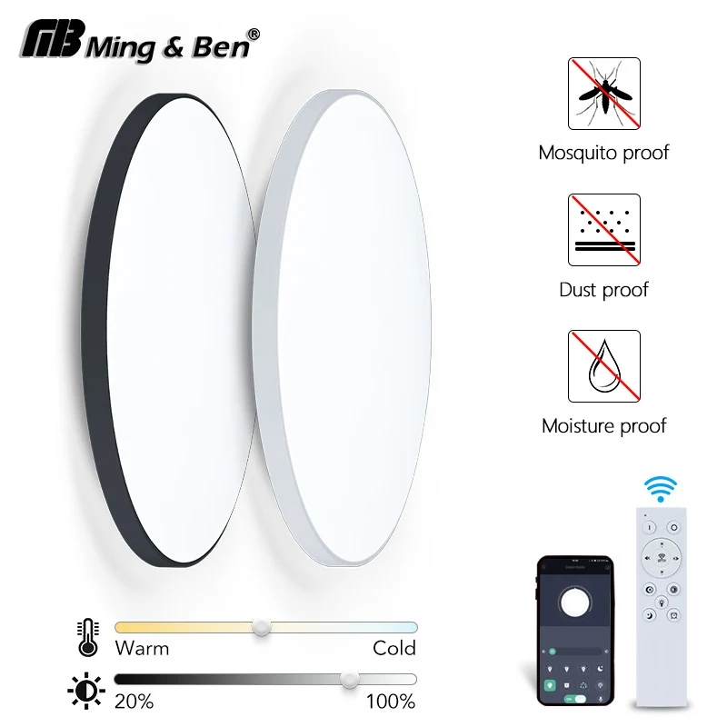 Moderne Deckenleuchten 50W 80W Staub- und Feuchtigkeitsbeständige Intelligente LED-Deckenlampen Fernbedienung APP Wohnzimmer Schlafzimmer Badezimmer