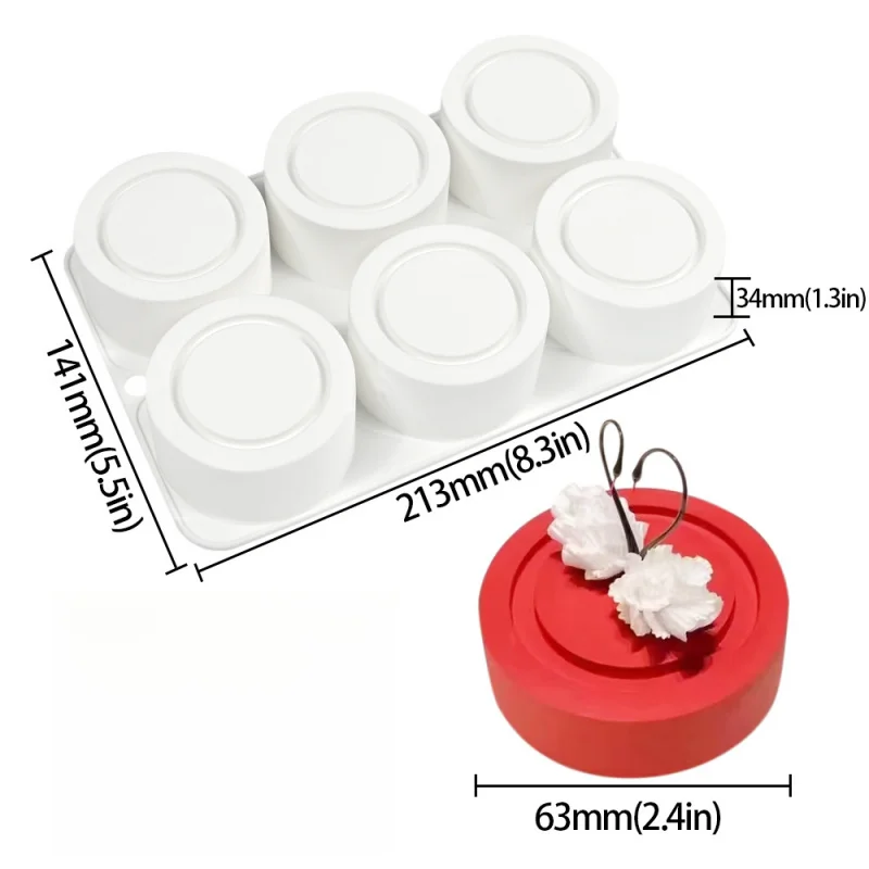 

Multi-Size Cylinder Silicone Molds for Rectangular Mousse Cake, Baking Tools, Soap & Candle Making, Filling Molds