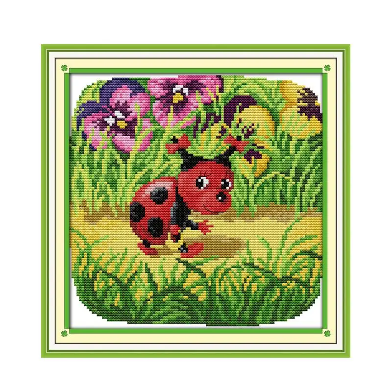 Beetle cross stitch kit 14ct 11ct count print canvas stitches embroidery DIY handmade needlework plus