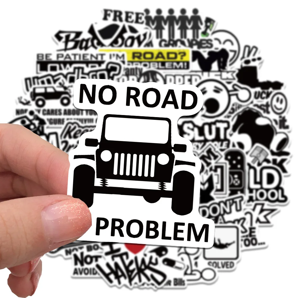 50pcs 재미 있은 JDM 스타일링 스티커 스케이트 보드 수하물 범퍼 자전거 자동차 오토바이 스쿠터 멋진 스티커 장난감 방수