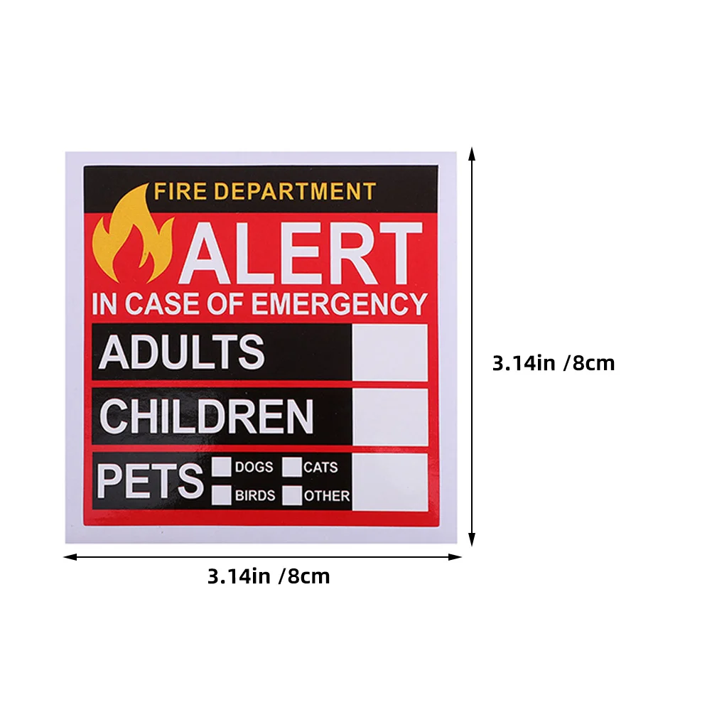 24Pcs Emergency Alert Safety Stickers High Adhesive Easy Apply Rescue Decals for Firefighter People and Pet Finder Window Decal