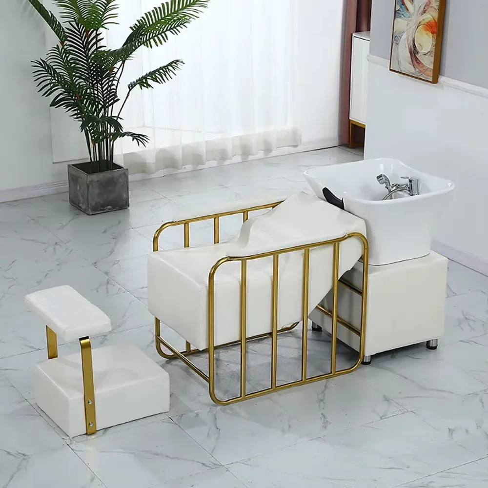 

Comfortable Ergonomic Shampoo Bed Exquisite Glamour Luxury Simple Hair Shampoo Bed Fashion Modern Cadeira De Barbearia Furniture