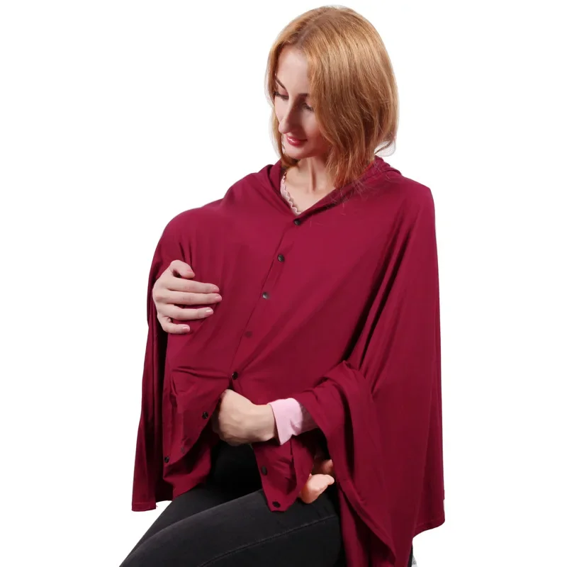 Nursing Cover Poncho for Baby Breastfeeding Adjustable with Button Closure for Privacy Feeding Covering Breathable Soft