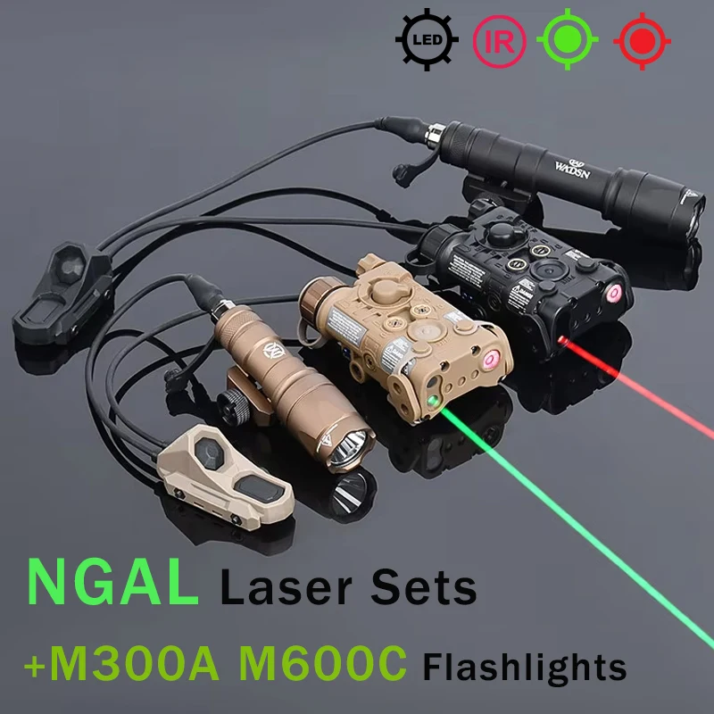 

Tactical WADSN NGAL Airsoft Red Dot Sight IR Illuminator M300 M600 Flashligh Dual Funciont Pressure Switch Tactical Weapon Ligh